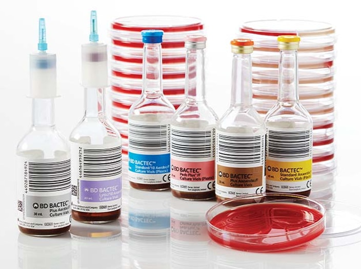 BD Bactec Blood Culture Media bottles and culture media soltions